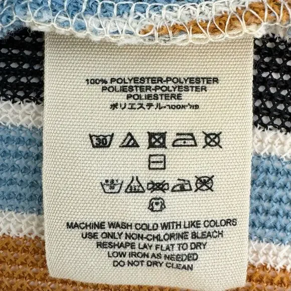 Free People Bridget Striped Top Knit Button-Down Plunge Neck Tunic | Large - Picture 9 of 10